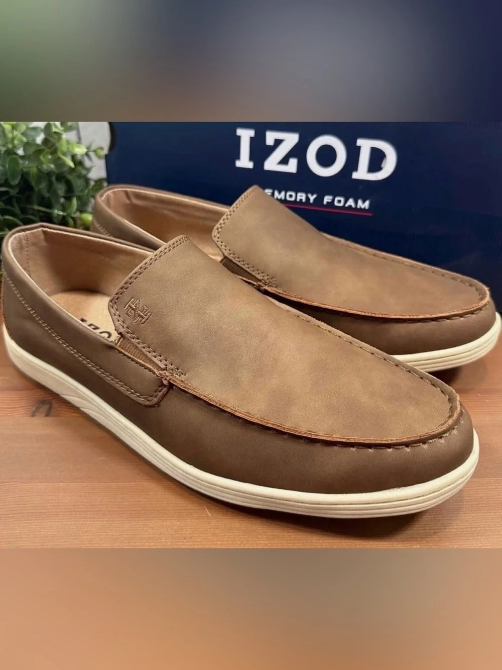 Izod Men's Tan/Brown Slip-On Casual Loafers